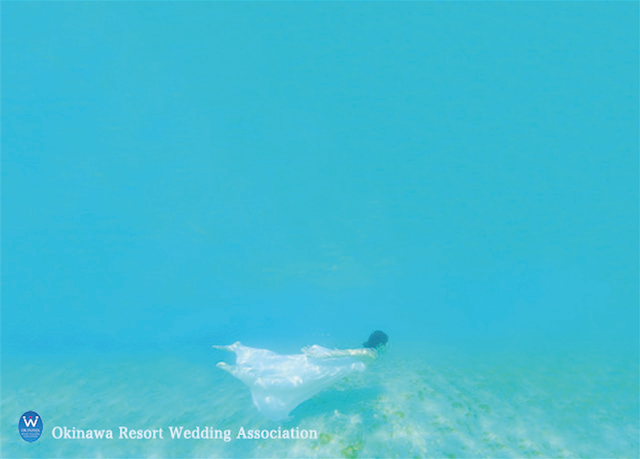 海の中のウェディングドレス 海の中でウェディング撮影をしたい時に オススメのウェディングドレスをご紹介 Ainowa沖縄リゾートウェディング